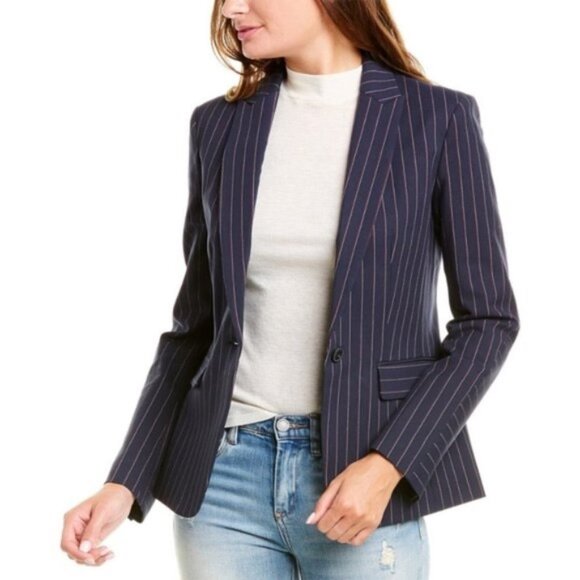 NEW Rag & Bone Navy Stripe Lexington Blazer Size 6 Pinstriped Quiet Luxury $550 - Picture 4 of 16